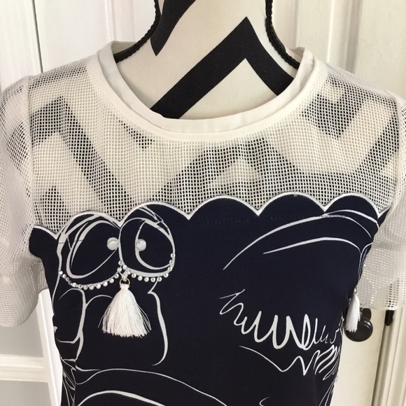 Super Cute Ganlan Mesh & Tassel Owl Top - Picture 2 of 4